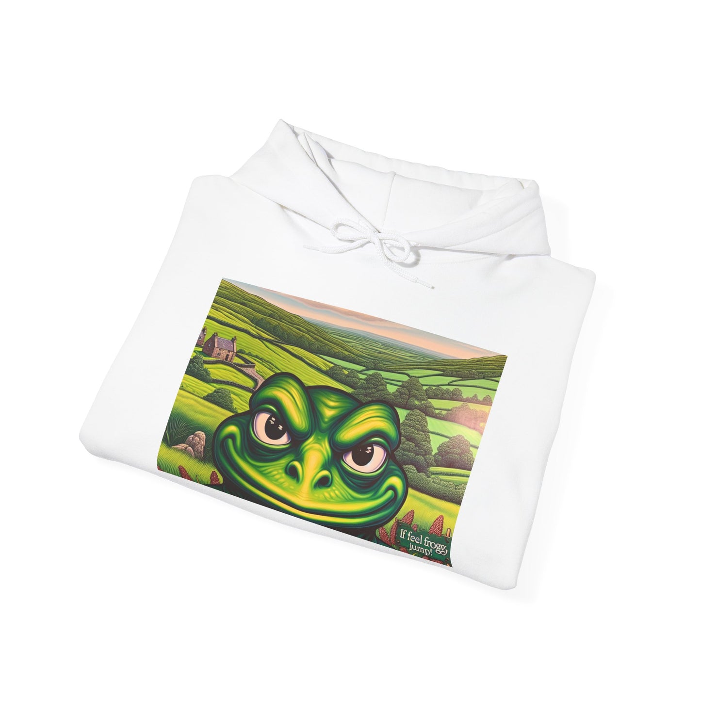 Whimsical Frog Artwork Unisex Hoodie - Cozy Heavy Blend Sweatshirt for Nature Lovers