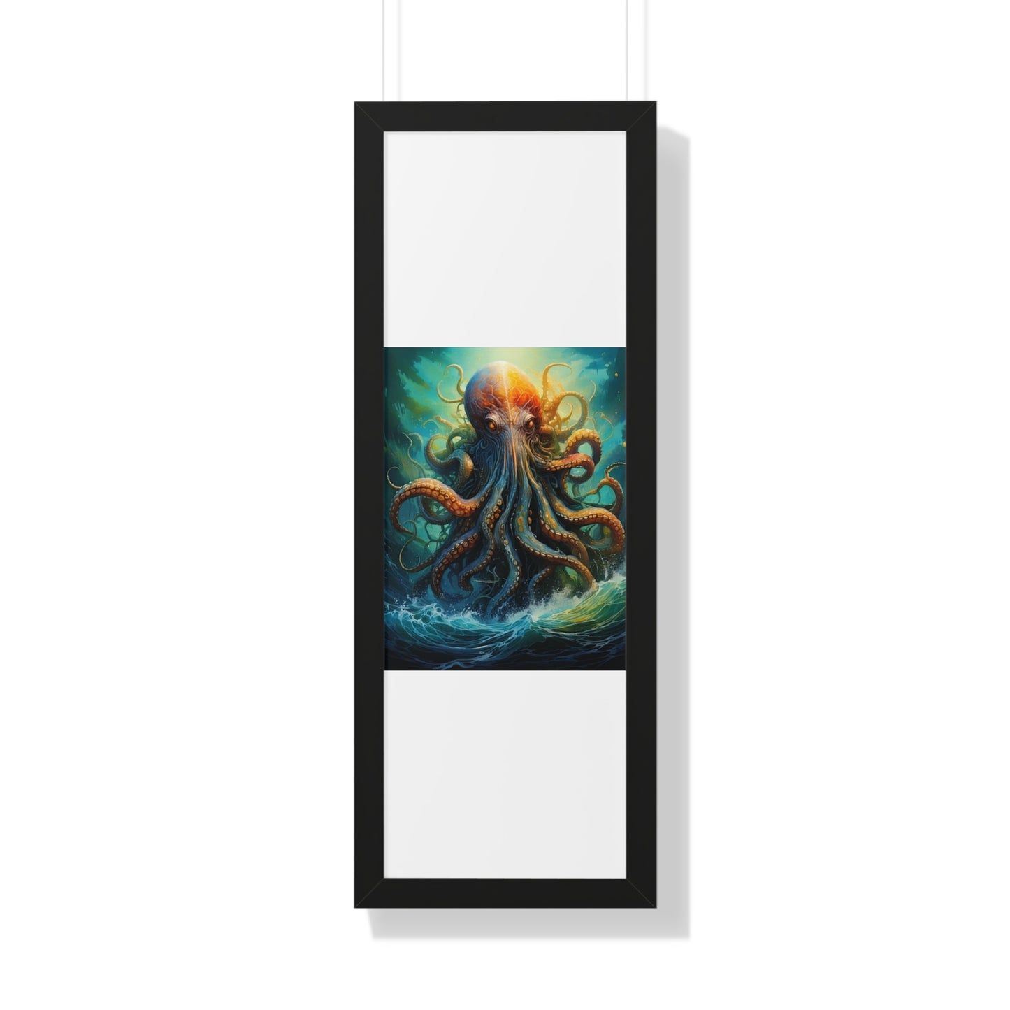 Octopus Art Print - Framed Vertical Poster for Nautical Decor