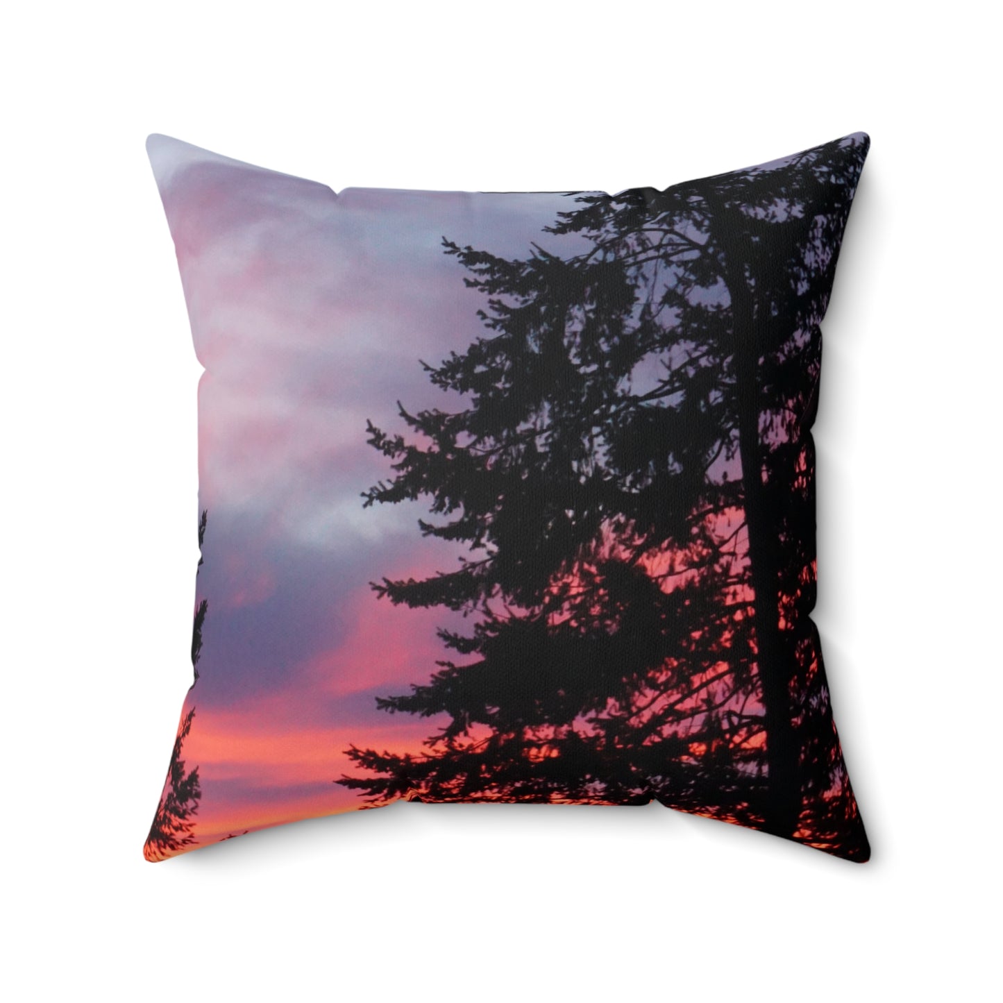 Serene Sunset Tree Design Square Pillow - Cozy Home Decor