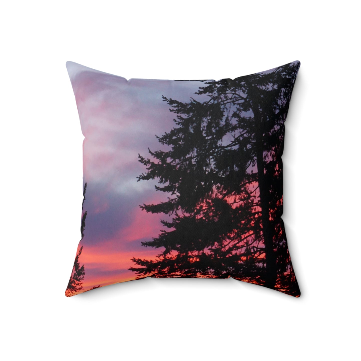 Serene Sunset Tree Design Square Pillow - Cozy Home Decor