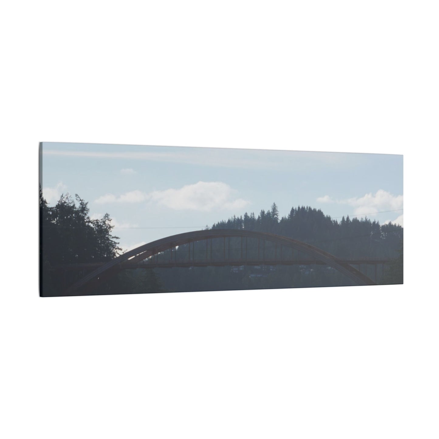 Scenic Bridge Matte Canvas Wall Art - Tranquil River Landscape