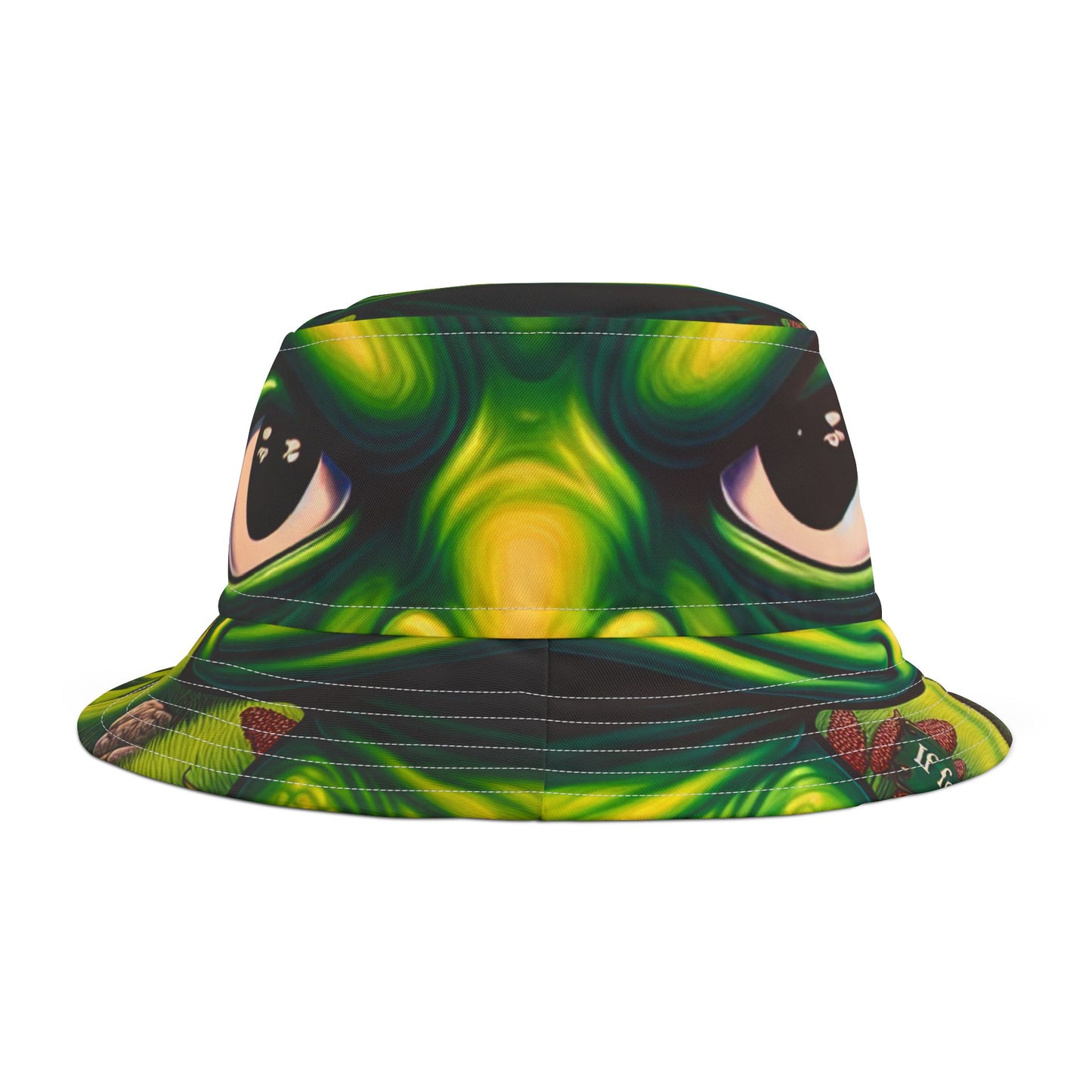 Vibrant Frog Print Bucket Hat for Fun Summer Adventures