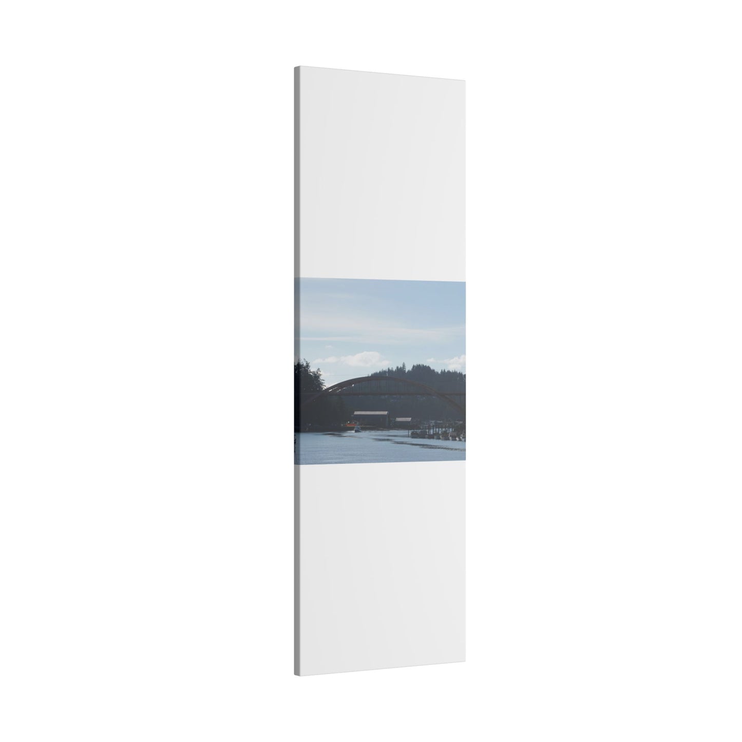 Scenic Bridge Matte Canvas Wall Art - Tranquil River Landscape