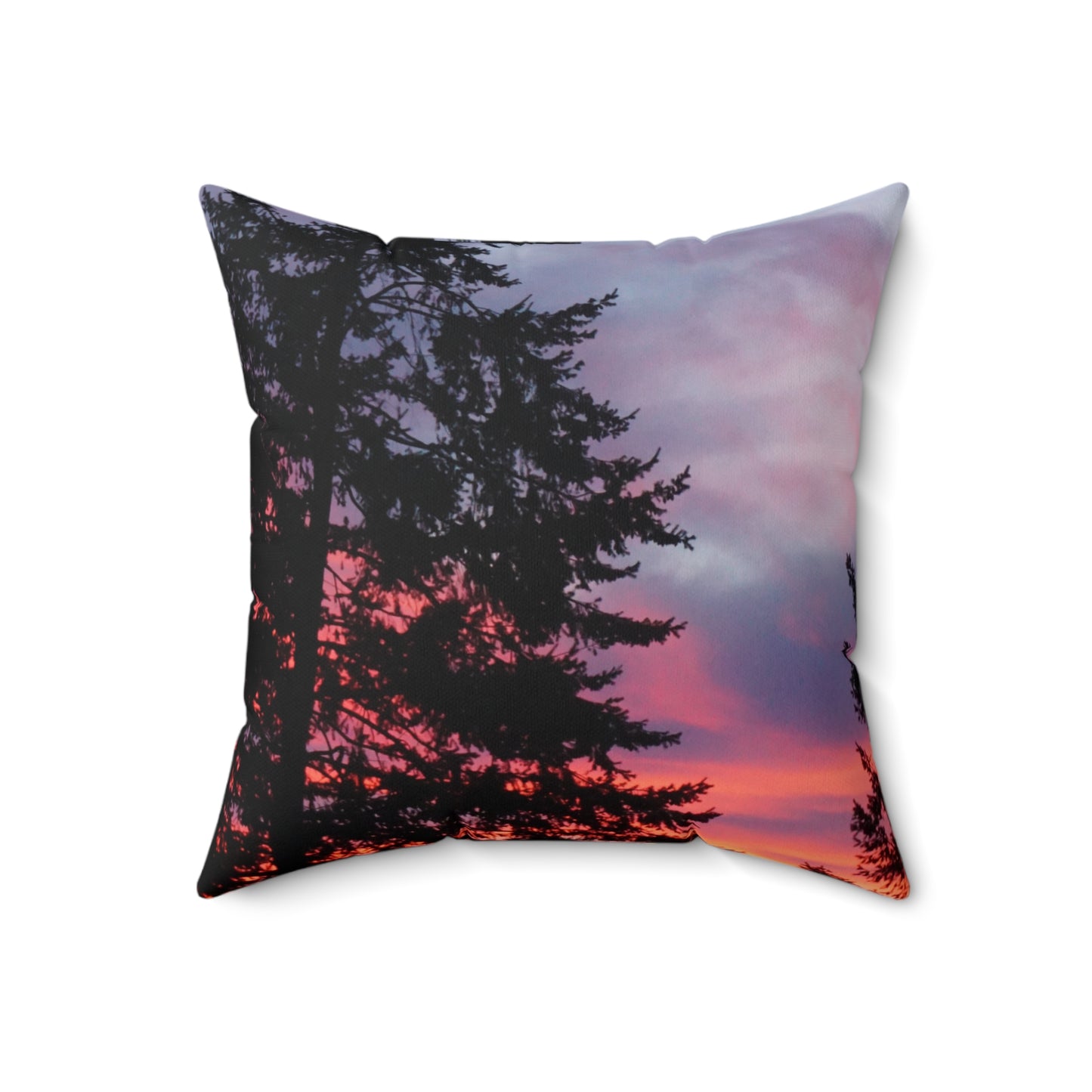 Serene Sunset Tree Design Square Pillow - Cozy Home Decor