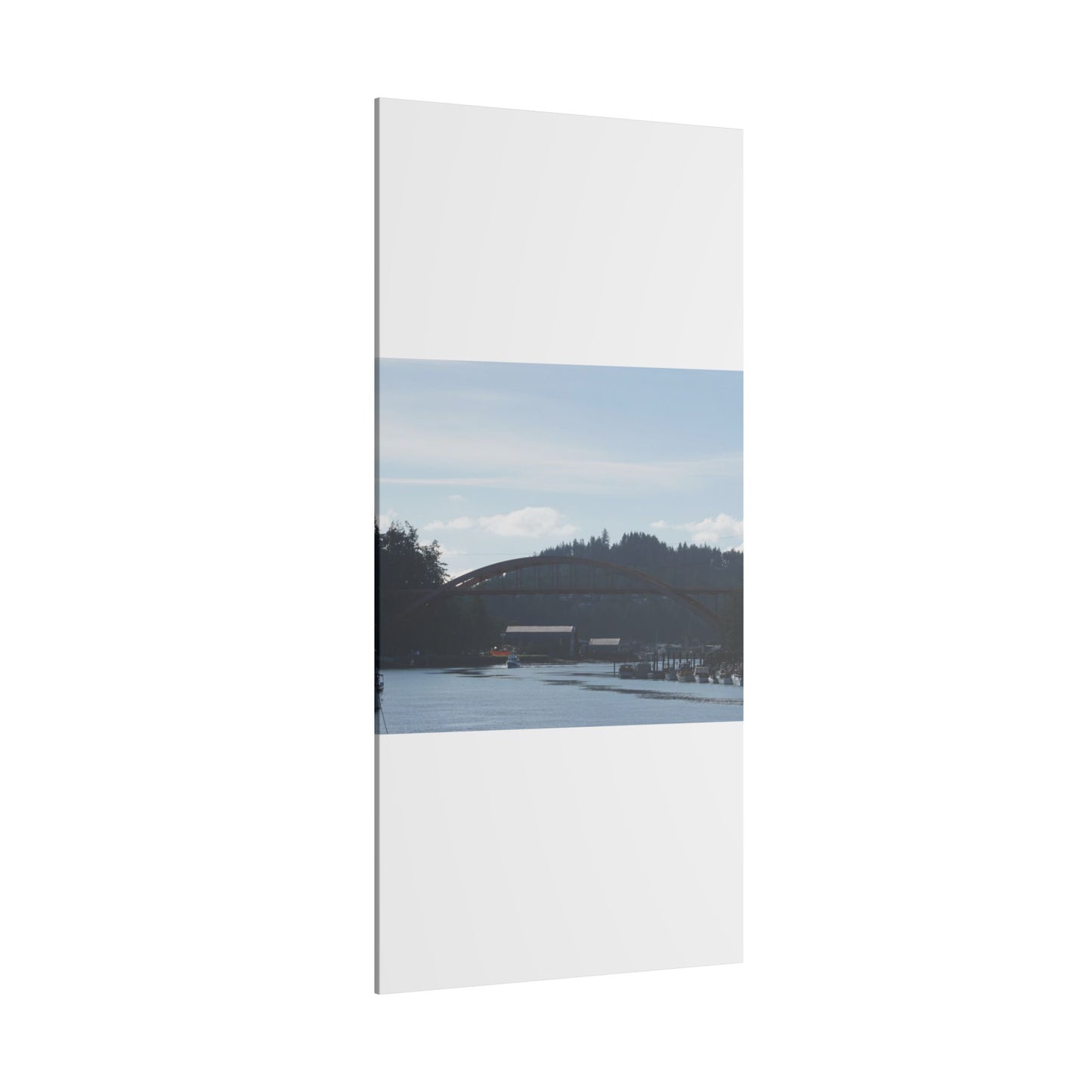 Scenic Bridge Matte Canvas Wall Art - Tranquil River Landscape