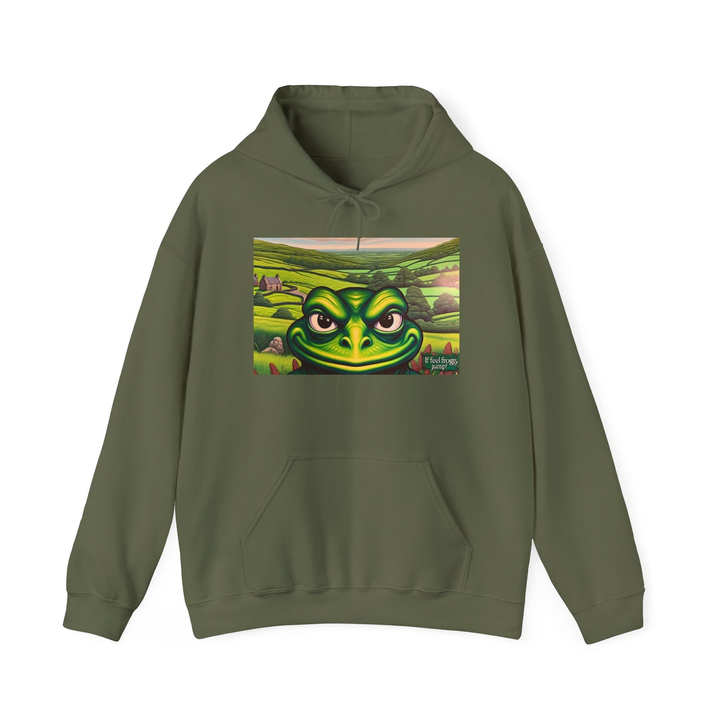 Whimsical Frog Artwork Unisex Hoodie - Cozy Heavy Blend Sweatshirt for Nature Lovers