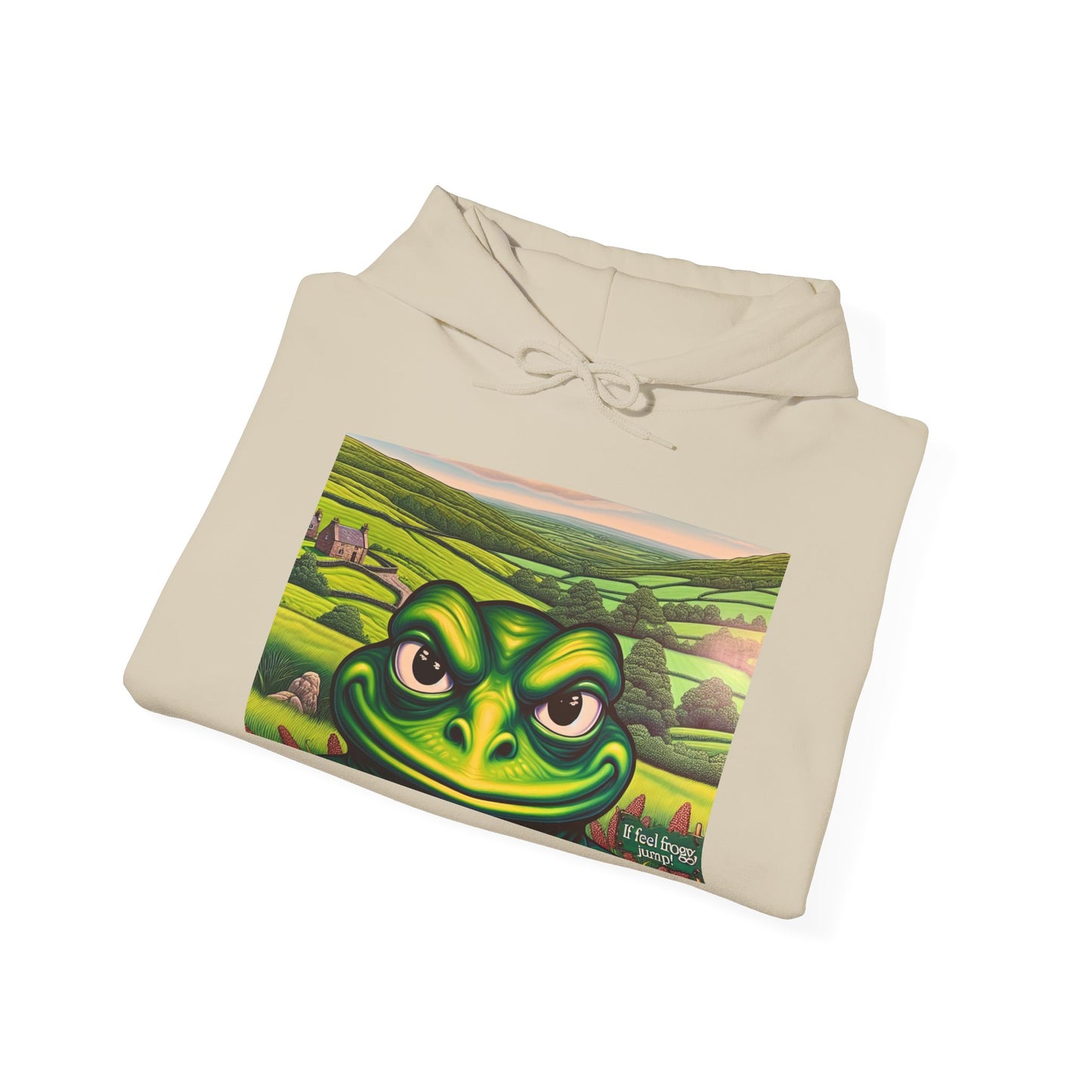 Whimsical Frog Artwork Unisex Hoodie - Cozy Heavy Blend Sweatshirt for Nature Lovers