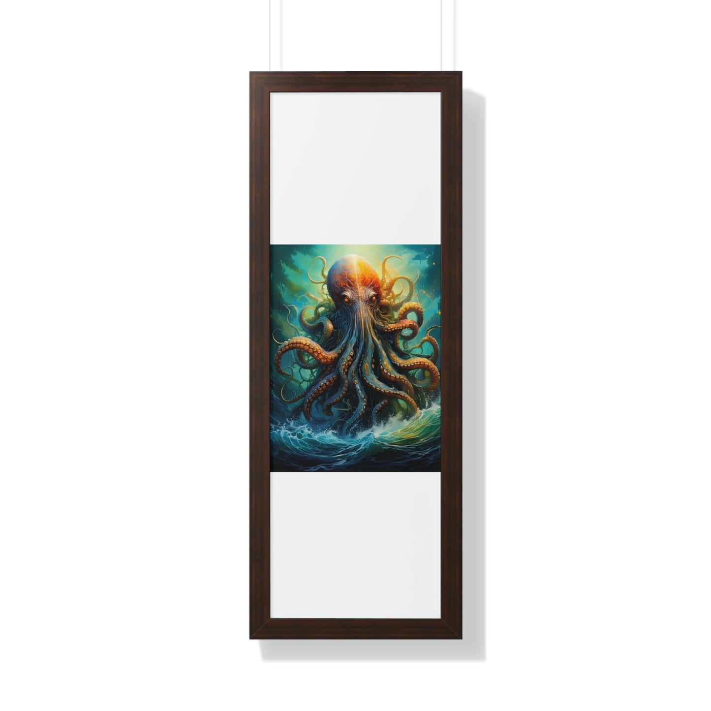 Octopus Art Print - Framed Vertical Poster for Nautical Decor