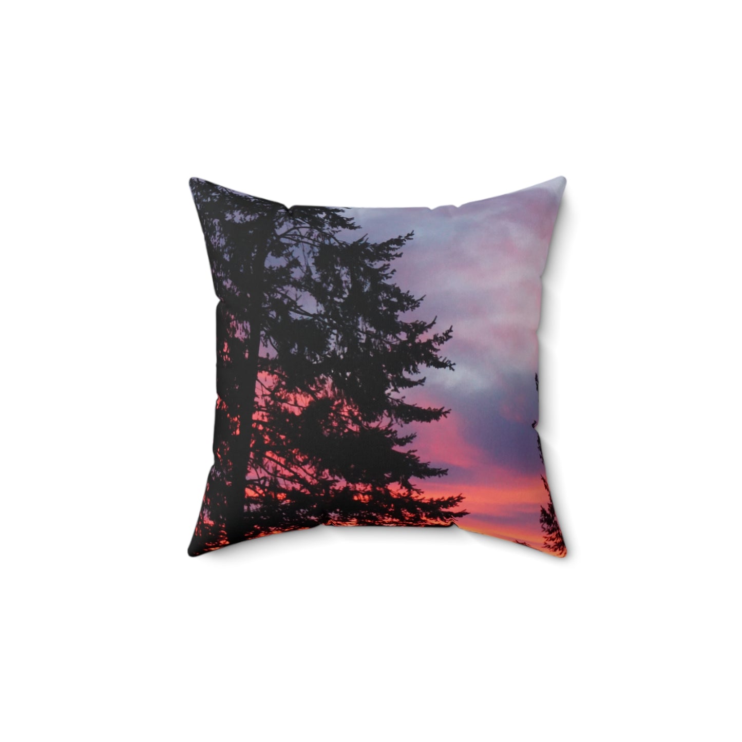 Serene Sunset Tree Design Square Pillow - Cozy Home Decor