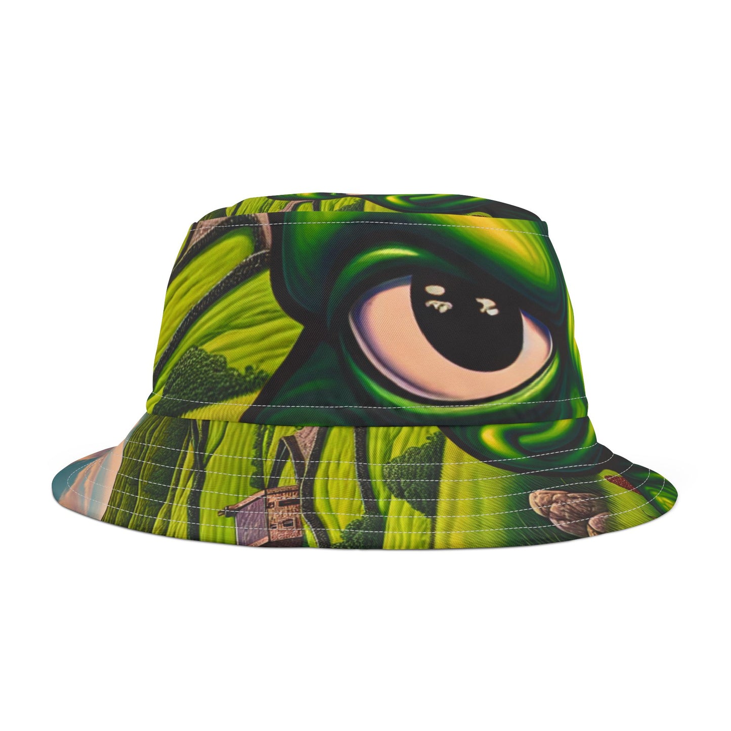 Vibrant Frog Print Bucket Hat for Fun Summer Adventures