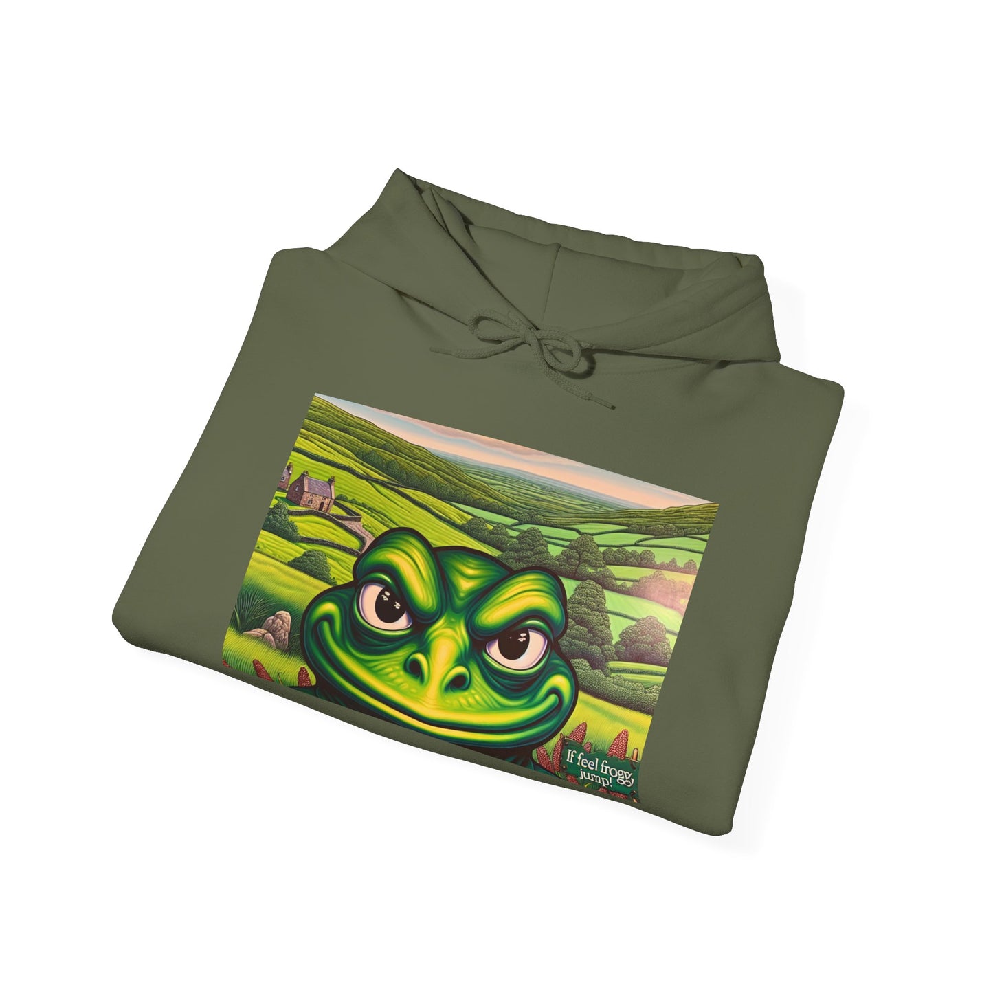 Whimsical Frog Artwork Unisex Hoodie - Cozy Heavy Blend Sweatshirt for Nature Lovers