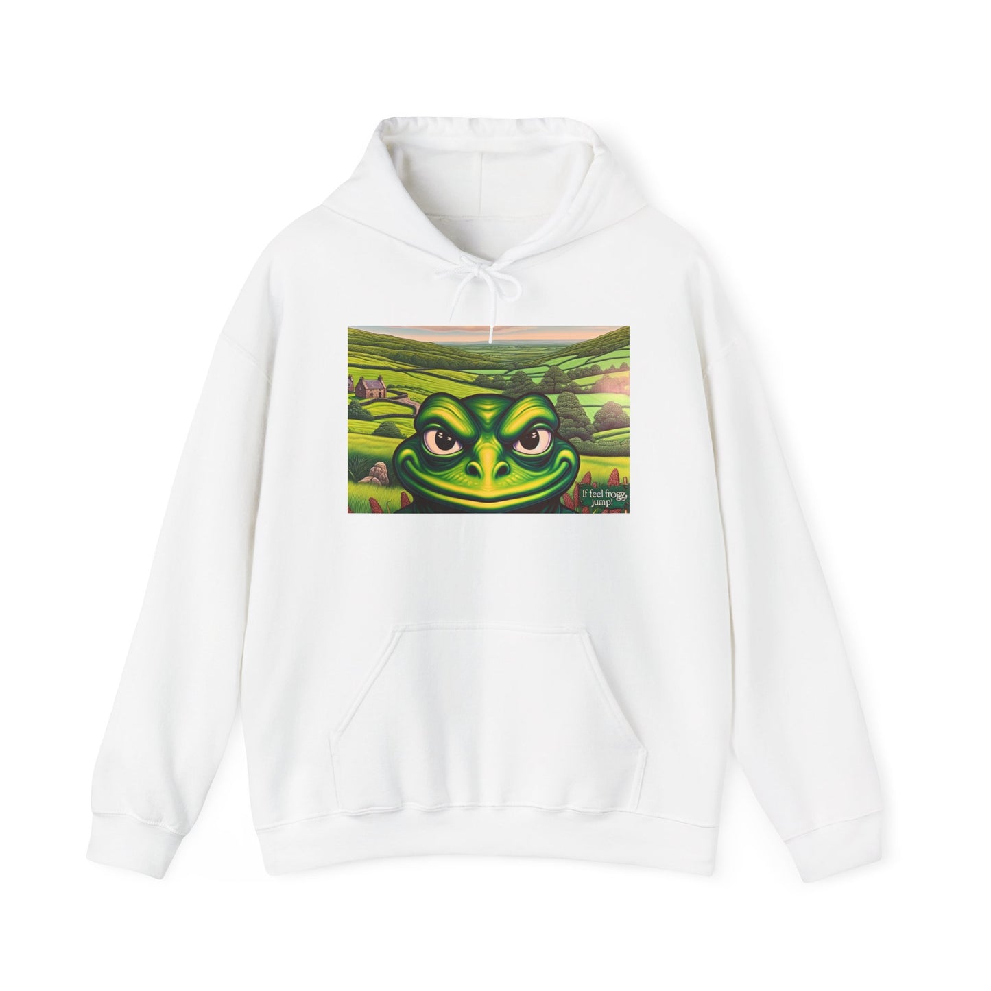 Whimsical Frog Artwork Unisex Hoodie - Cozy Heavy Blend Sweatshirt for Nature Lovers