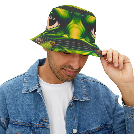 Vibrant Frog Print Bucket Hat for Fun Summer Adventures