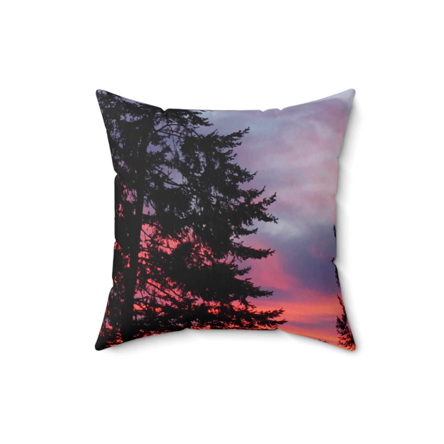 Serene Sunset Tree Design Square Pillow - Cozy Home Decor