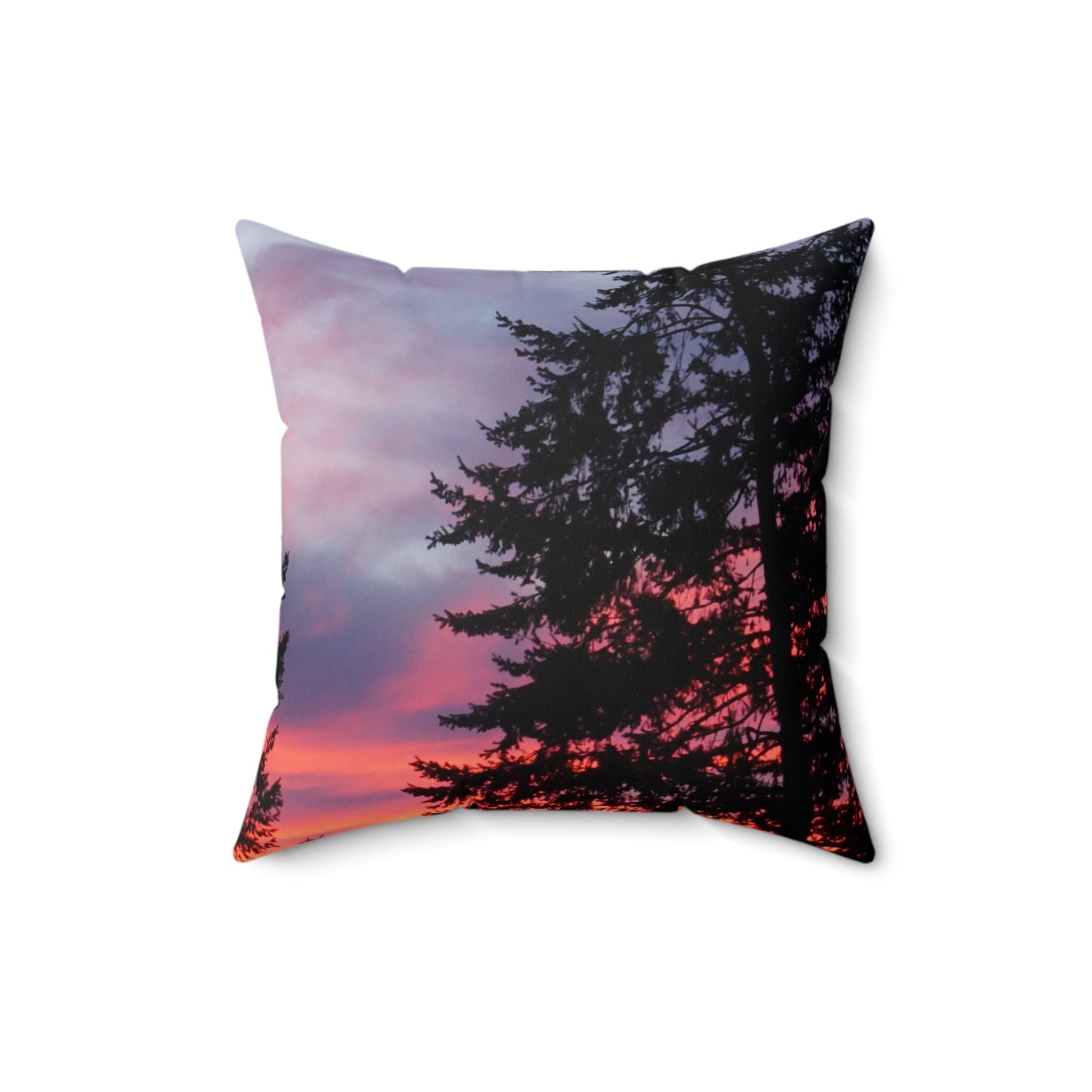 Serene Sunset Tree Design Square Pillow - Cozy Home Decor