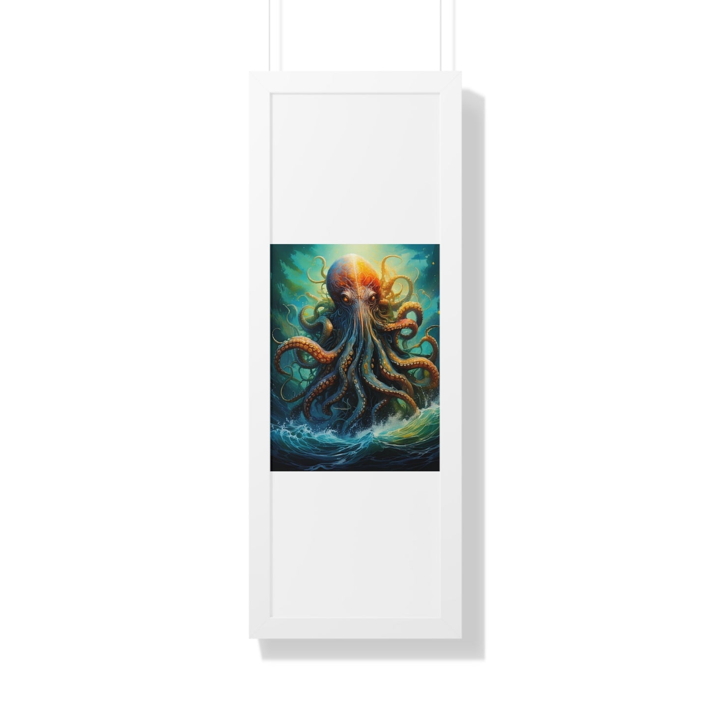 Octopus Art Print - Framed Vertical Poster for Nautical Decor