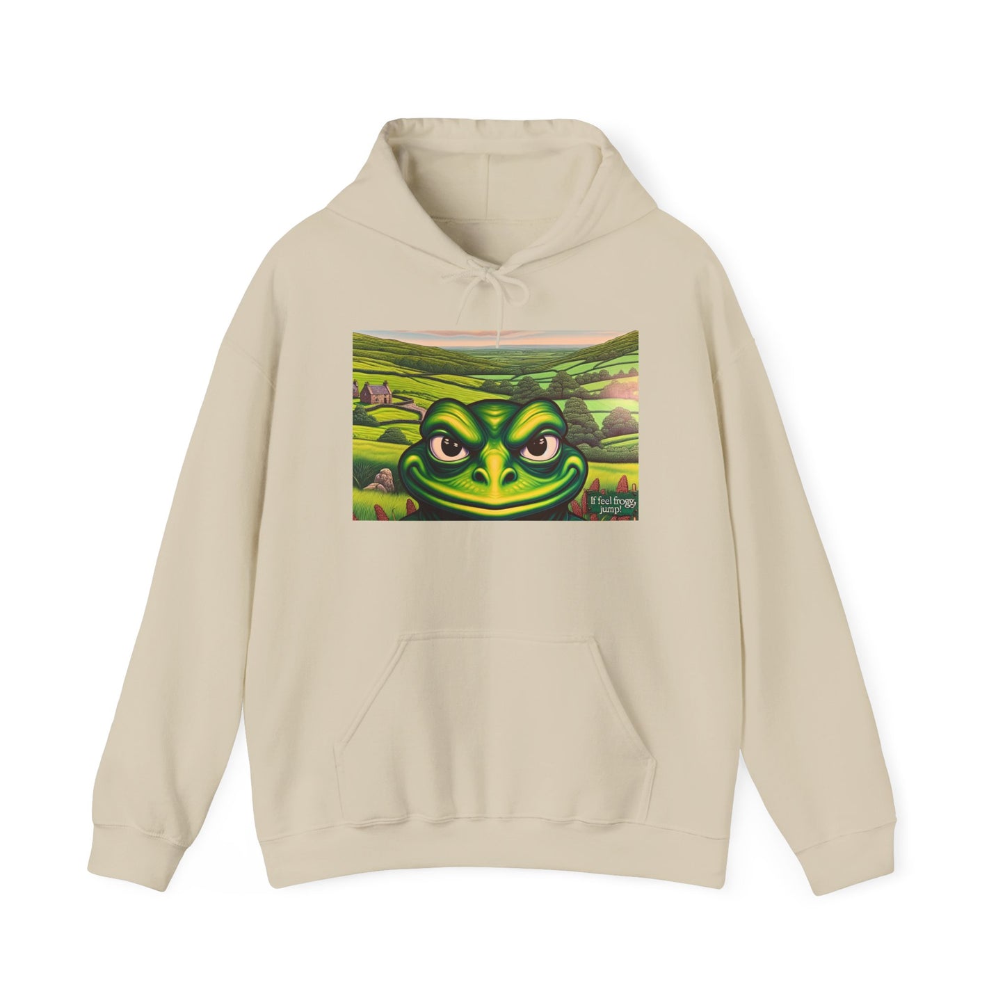 Whimsical Frog Artwork Unisex Hoodie - Cozy Heavy Blend Sweatshirt for Nature Lovers